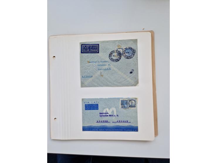 1928/49, interessante Sammlung “Luftpost in Brasilien” mit fast 150 Briefen und Karten, dabei Inlandspost, bessere Frankature