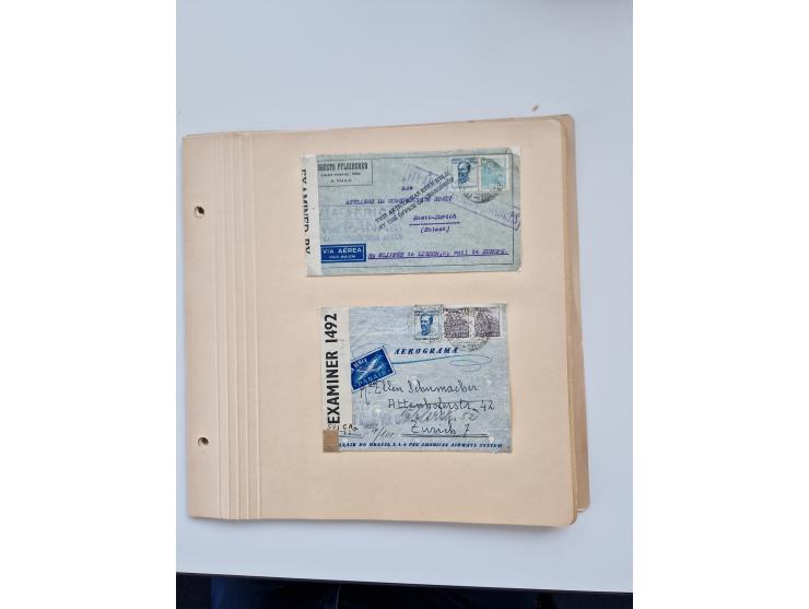 1928/49, interessante Sammlung “Luftpost in Brasilien” mit fast 150 Briefen und Karten, dabei Inlandspost, bessere Frankature
