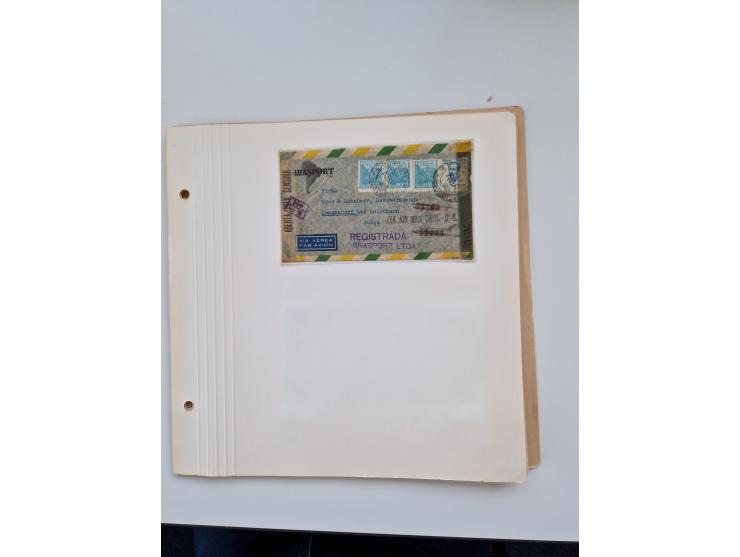 1928/49, interessante Sammlung “Luftpost in Brasilien” mit fast 150 Briefen und Karten, dabei Inlandspost, bessere Frankature
