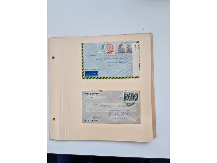 1928/49, interessante Sammlung “Luftpost in Brasilien” mit fast 150 Briefen und Karten, dabei Inlandspost, bessere Frankature