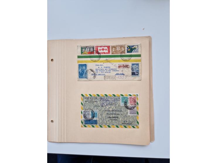 1928/49, interessante Sammlung “Luftpost in Brasilien” mit fast 150 Briefen und Karten, dabei Inlandspost, bessere Frankature