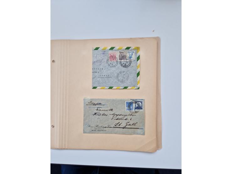 1928/49, interessante Sammlung “Luftpost in Brasilien” mit fast 150 Briefen und Karten, dabei Inlandspost, bessere Frankature