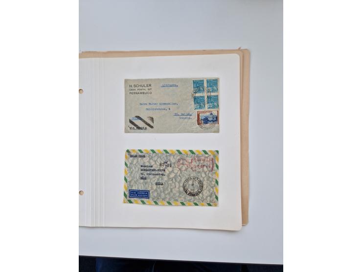 1928/49, interessante Sammlung “Luftpost in Brasilien” mit fast 150 Briefen und Karten, dabei Inlandspost, bessere Frankature