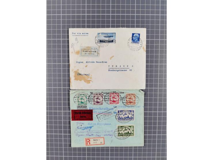 1925/60 (ca.), interessanter Bestand mit Luftpost-Briefen und Karten mit besseren Frankaturen, interessanten Stempeln, Erstfl