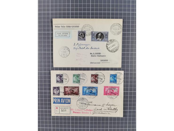 1925/60 (ca.), interessanter Bestand mit Luftpost-Briefen und Karten mit besseren Frankaturen, interessanten Stempeln, Erstfl