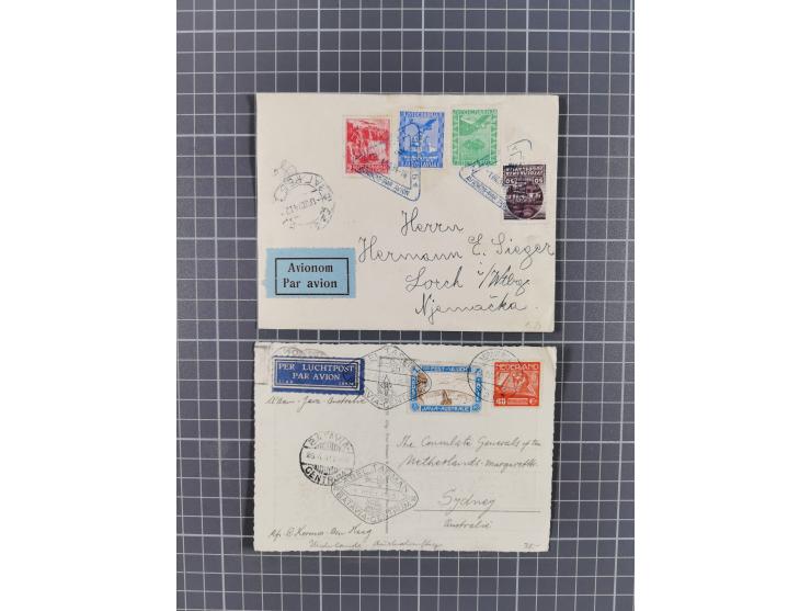 1925/60 (ca.), interessanter Bestand mit Luftpost-Briefen und Karten mit besseren Frankaturen, interessanten Stempeln, Erstfl