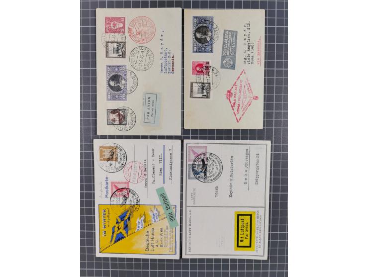 1925/60 (ca.), interessanter Bestand mit Luftpost-Briefen und Karten mit besseren Frankaturen, interessanten Stempeln, Erstfl
