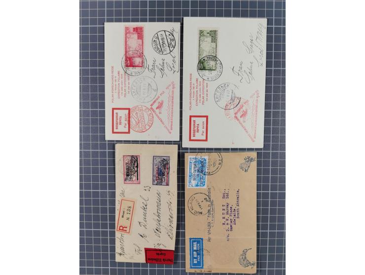 1925/60 (ca.), interessanter Bestand mit Luftpost-Briefen und Karten mit besseren Frankaturen, interessanten Stempeln, Erstfl