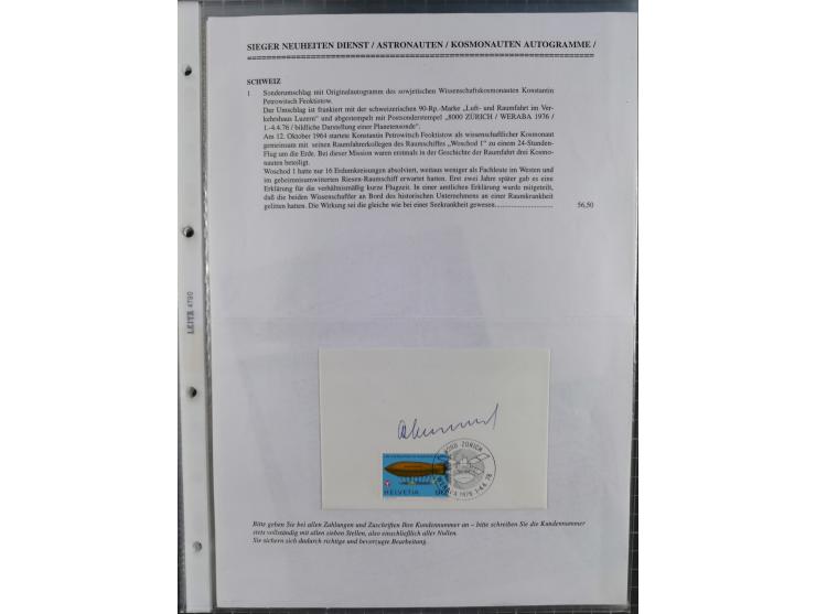 1960/2015, interessanter Bestand mit Motiv-Marken und Blocks, FDC, SST und Sonderbelege, meist bis ca. 1990, dazu Autographen