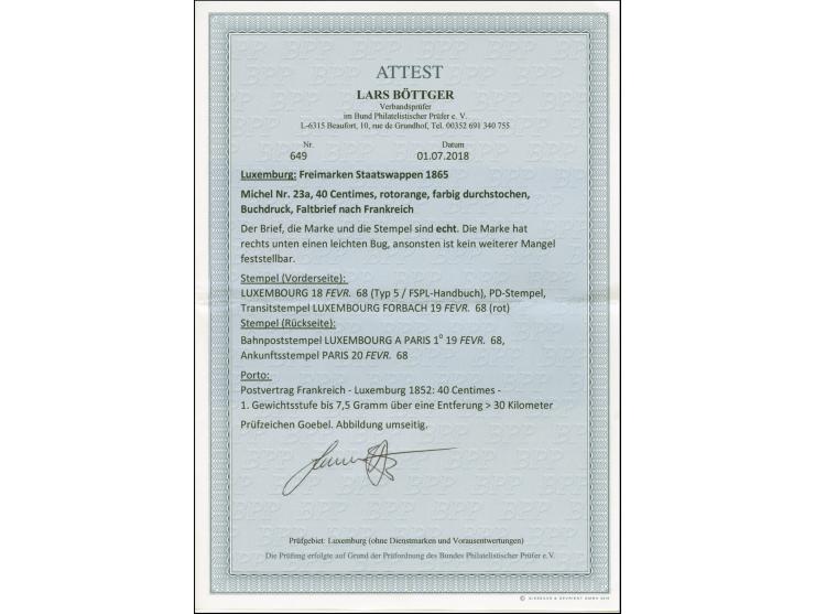 10 c. grey-black, horizontal pair with ample to large margins, tied by rural bars with adjacent c.d.s. "REDANGE 6/V 1859" to 