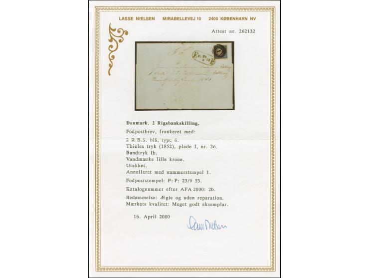 1852, 2 R.B.S., Thiele printing, plate II, type 6, fresh color and close to wide margins all around, neatly tied by numeral “