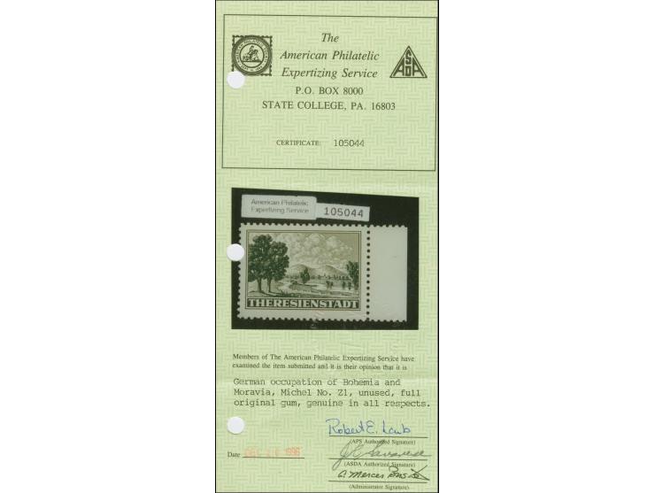 1943, Zulassungsmarke, rechtes Seitenrandstück, postfrisch, tadellos, Fotoattest APS (1996)