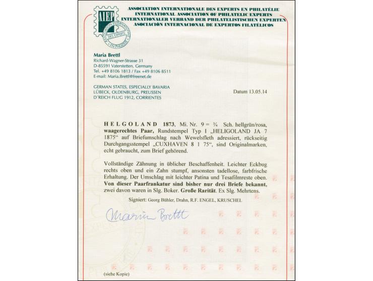 Ganzsachenkarte 10 Pfennig schwart ab “HELIGOLAND JY 18 1881” nach Dresden, dort nicht zustellbar und in die Schweiz weiterge