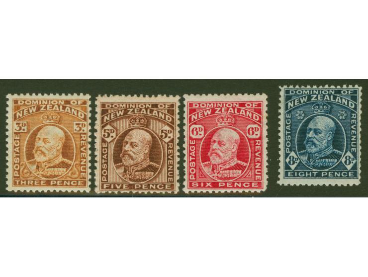 1909-16, King Edward VII Issue 3 d., 5 d., 6 d. and 8 d., all mint never hinged, fresh and fine