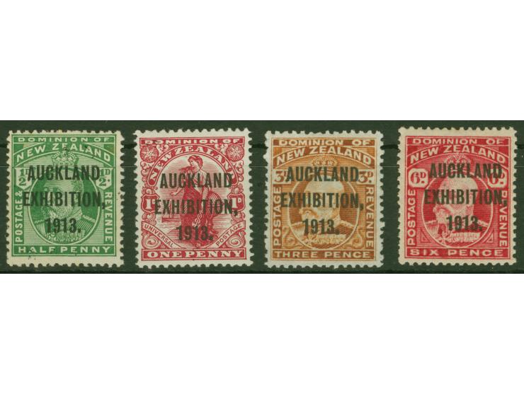 1913, Auckland Exhibition complete set of four values, unused, bright and fresh, fine