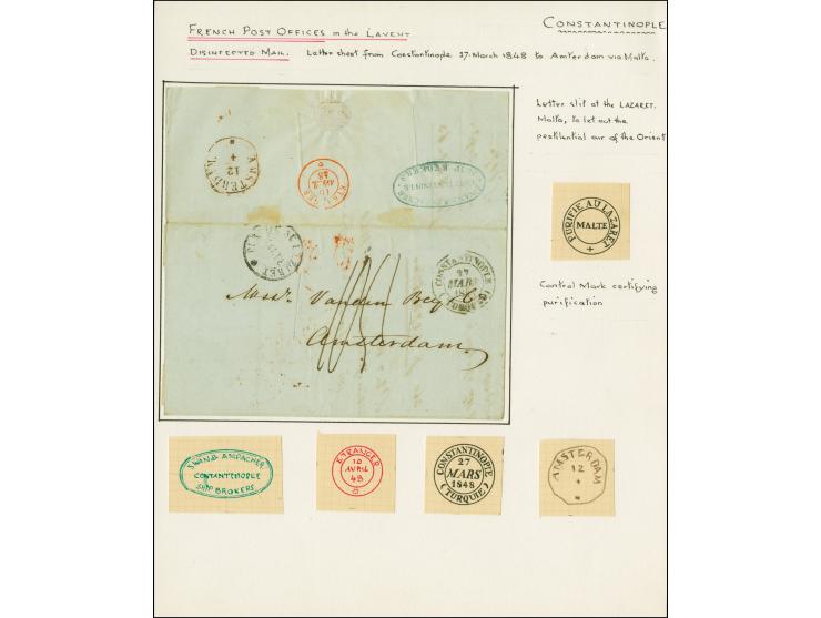 1848, Entire letter from Constantinople to Amsterdam, on reverse showing oval ”Swan &amp; Rampacher / Constantinople / Ship B