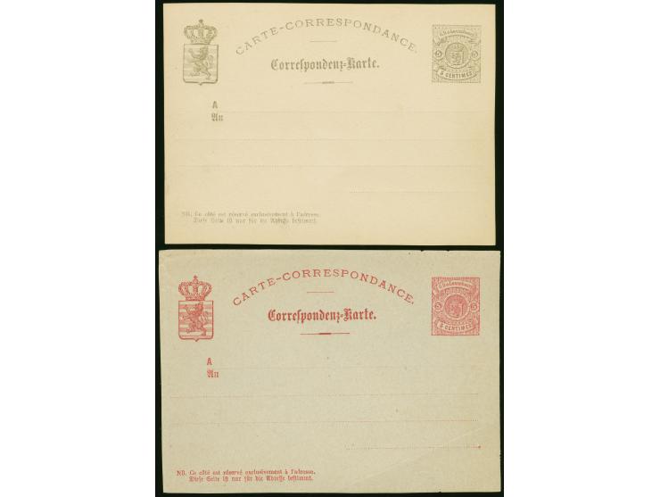 1876, 5 c. gray, essay card with long "s" and 4 adress lines, on carton, very fine. Also similar proof in rose on thin paper 