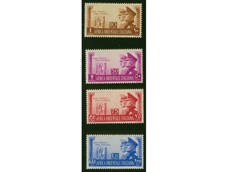 1941, Hitler/Mussolini, the 4 unissued values in different design, mint never hinged, very fine and rare, two signed E. Diena