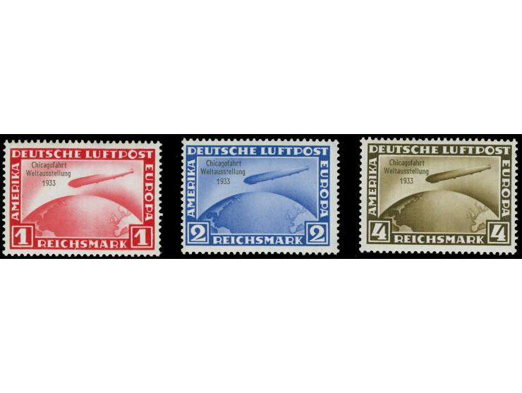 1933, Chicagofahrt 1-4 M., kpl., postfrisch, tadellos, unsigniert mit Fotoattest H.-D. Schlegel BPP (2025)