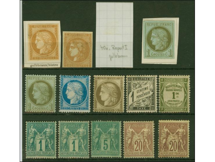 1870-80, 13 classic stamps, unused with minor faults, otherwise fine and good appearance, few signed Bühler