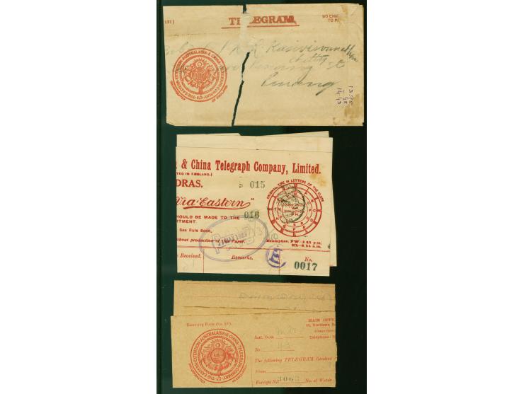 1924, Telegram of the Eastern Extension Australasia and China Telegraph Co., cancelled E. Valberg (the President of the Catho