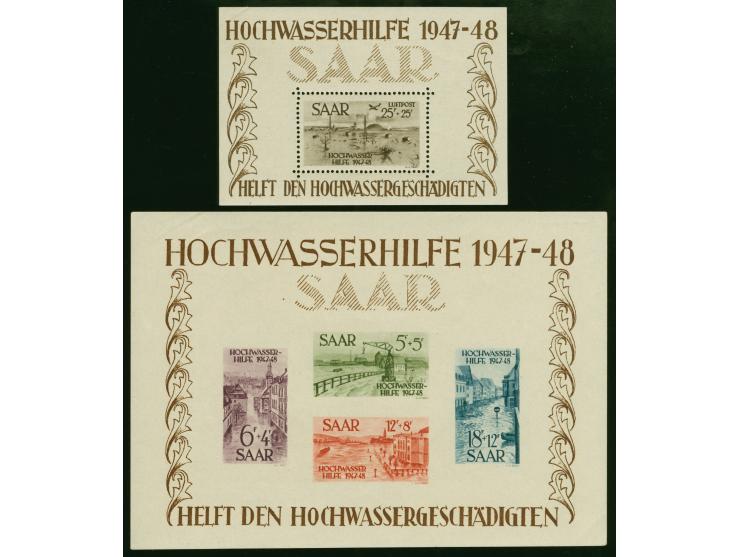 1948, Hochwasser Blockpaar mit einigen Druckstellen und minimaler Anhaftung