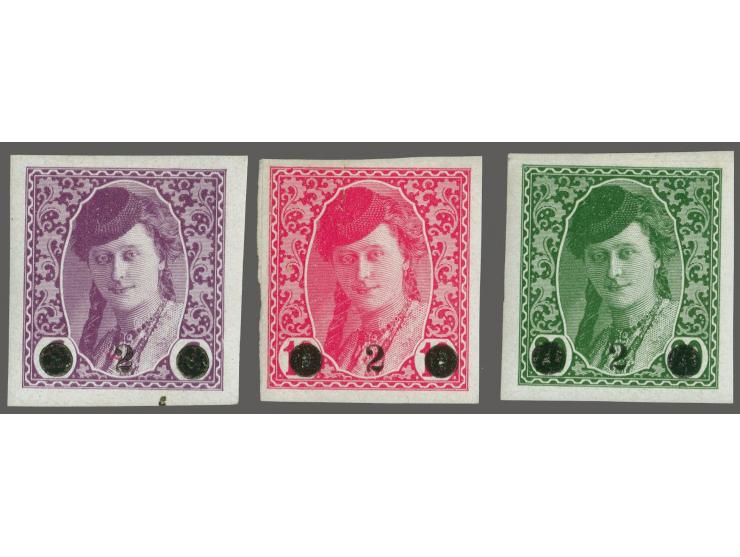 1919, Issue for Bosnia, complete three values good margins unused, very fine