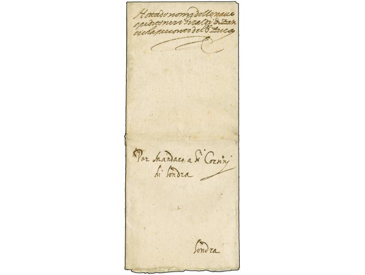 1596, kompletter Faltbrief aus Danzig, adressiert an Corsini in London . Guter Erhaltung. Ein seltener früher Brief.