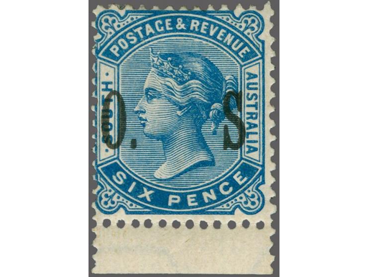 1900, 6 d. blue, wmk. Crown SA, perf. 13, overprint variety no stop after "S", mint hinged, bottom margin, fresh and fine £ 1