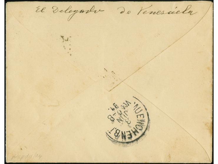 1890, Franz Josef 15 Kreuzer mit sauberem Sonderstempel "WELTPOST-CONGRESS WIEN 2 6 91" auf Delegiertenumschlag, als Einschre