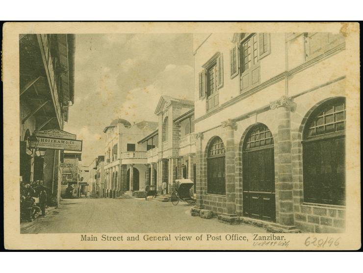 Kriegspost: 1914, Sultan Ali bin Hamoud 1 Cent grau im waagerechten Viererstreifen und zwei Einzelmarken Sultan Chalifa bin H