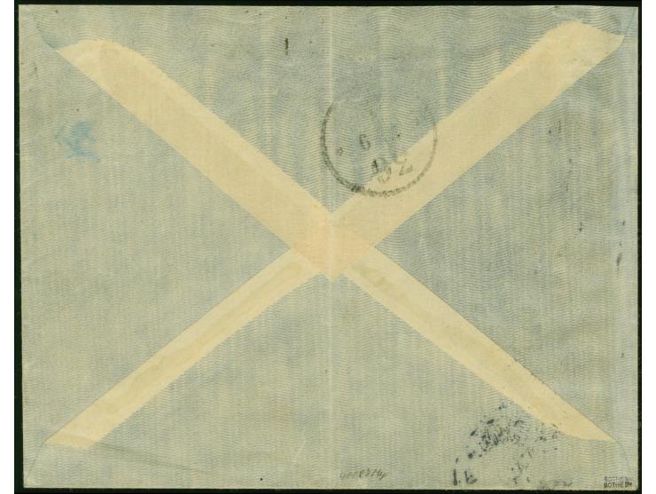 1901, Kaiseryacht 10 Pfennig mit Stempel “TSINGTAU KIAUTSCHOU 3.8.04” in Mischfrankatur mit China 10 Cents grün mit chinesisc