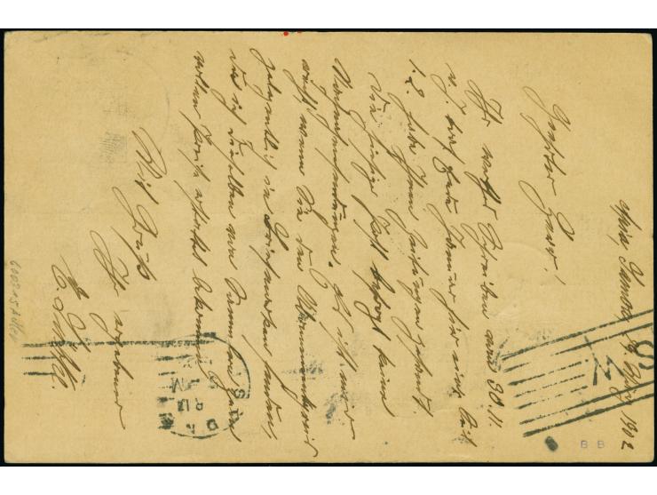 1901, Karte Kaiseryacht 5 Pfennig mit Stempel “APIA (SAMOA) 29.4.02” und viel Text via Sydney und Aden nach Tanga, Deutsch-Os