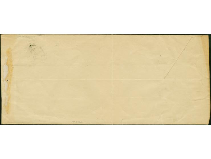 1890, Krone/Adler 20 Pfennig blau im waagerechten Paar mit Stempel “APIA KDPAg ** 14.10.93” auf langformatigem Vordruckbrief 