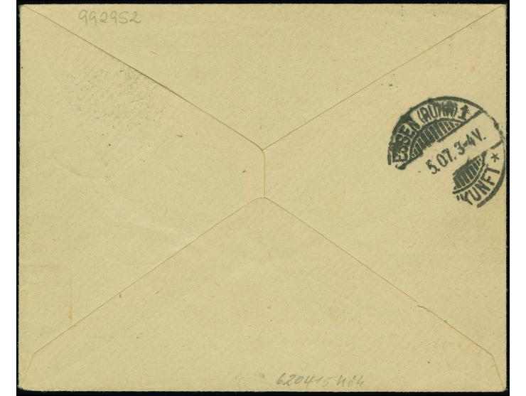 “SALELAVALU (SAMOA) 1.3.07” &nbsp;klar auf Kaiseryacht 25 Pfennig als tarifgerechte Frankatur auf R-Drucksachenumschlag mit R