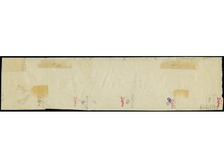 2½ Groschen mittelrötlichbraun im waagerechten Fünferstreifen je mit DKr. “LEBA 15.1.73" auf Briefstück, die farbfrischen Mar