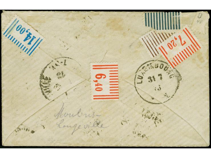 12½ c. rose, tied by c.d.s. "MONDORF 31 JUIL 73" to small envelope to Rozerieulles near Metz, with adjacent boxed "FRANCO". V