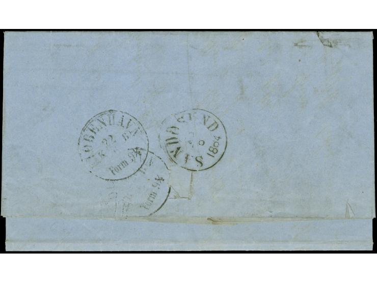 1864, unfrankierter Brief mit handschriftlichem Aufgabevermerk "Lubeck", ohne weiteren Aufgabestempel, auf komplettem Faltbri