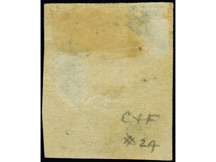 1854, Victoria 3 d. ninth printing, heavily inked impression due to slight doubling of the design, caused during manufacture 