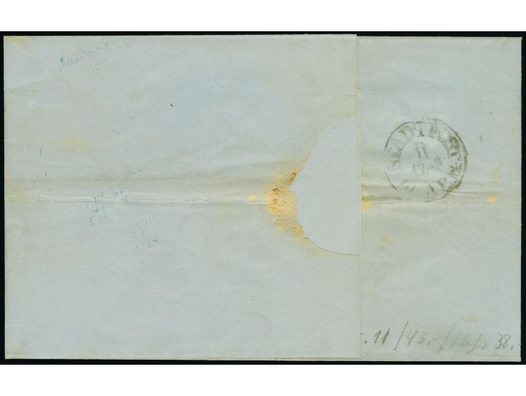 1/30 Th. auf himbeerfarben in Mischfrankatur mit 1/15 Th. &nbsp;blau genetzt, beide voll- bis breitrandig, mit DKr. “HANNOVER