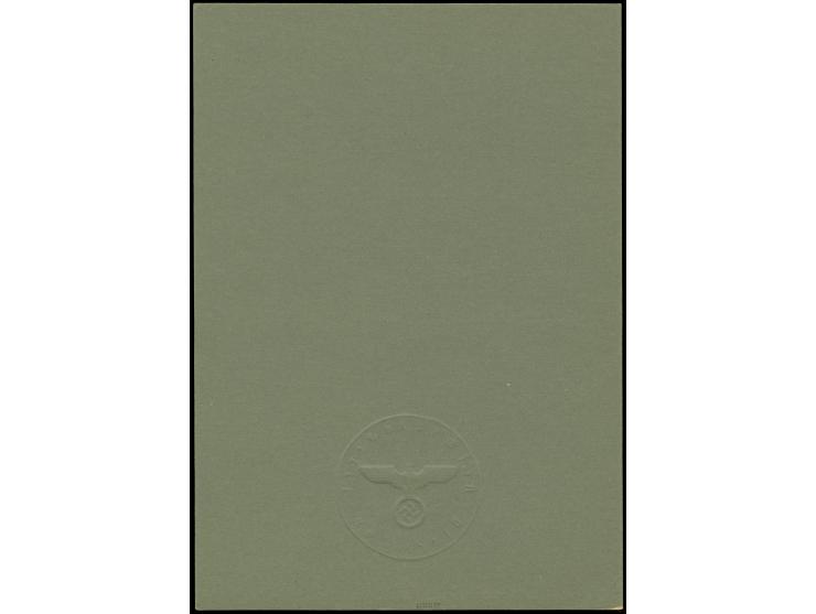 1944, Hitler 55. Geburtstag 54 Pfg. magenta, sauber mit Falz auf Vorlagekarton der Reichsdruckerei mit Trockensiegel, tadello