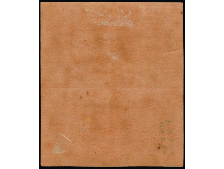 3 Gr. graubraun im Viererblock, farbfrisch und voll- bis meist breitrandig, ungebraucht mit Originalgummi, ein Wert postfrisc