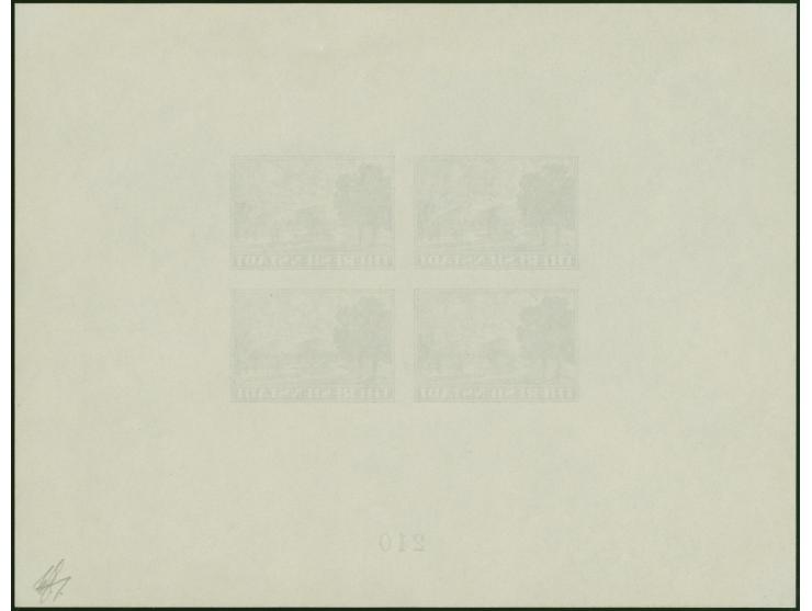 1944, Rot-Kreuz-Souvenirblock (170:132mm) mit Zulasungsmarke in schwarz und Nummer "210" in schwarz, ungezähnt, ungebraucht o