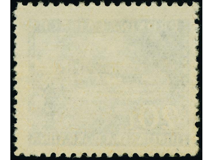 1945, Bauernhof 20 L., zweifarbig “dunkelblau/schwärzlichgrünlichblau”, entstanden durch mangelhafte Reinigung der Druckmasch