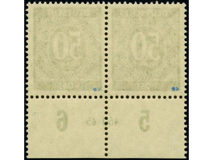 50 Pfg. im waagerechten Unterrandpaar mit HAN “450.45”, postfrisch und einwandfrei, im Michel ohne Bewertung, sign. SB und Fo