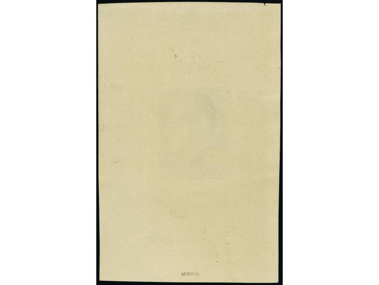 1942, Hitler Einzelabzug in Kleinbogenform (80x59mm) in schwarz, ohne Wertangabe und nicht ausgeführter Randleisten, mit hand