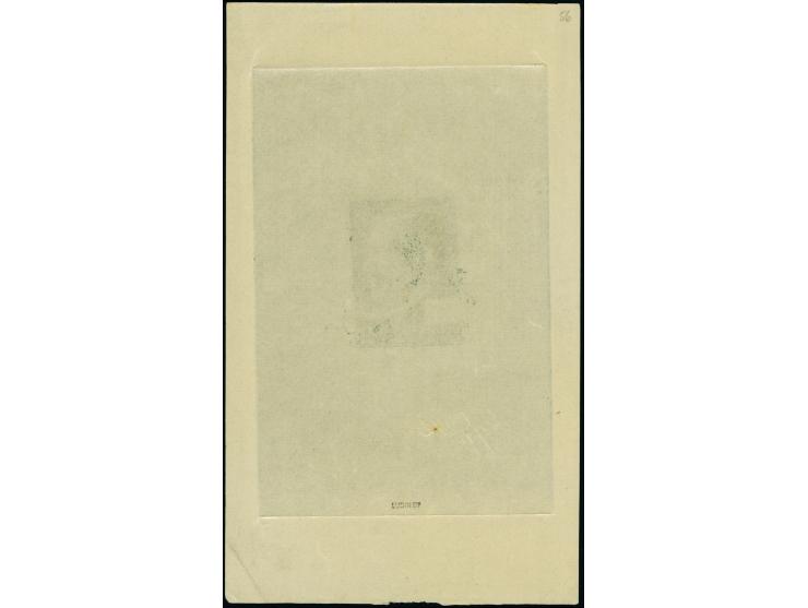 1942, Hitler Probedruck in schwarzgrün als Einzelabzug vom Urstöckel im Kleinbogenformat (82x125mm), ohne Wertangabe und nich