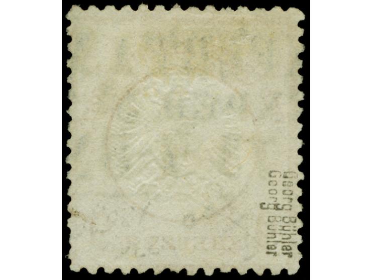 9 Kr. lebhaftbraun, farbfrisch und gut geprägt, sauber mit Ra3 “(FRAN)KFURT A.M. (POST)EXPED. NO. …73” entwertet, einige geri