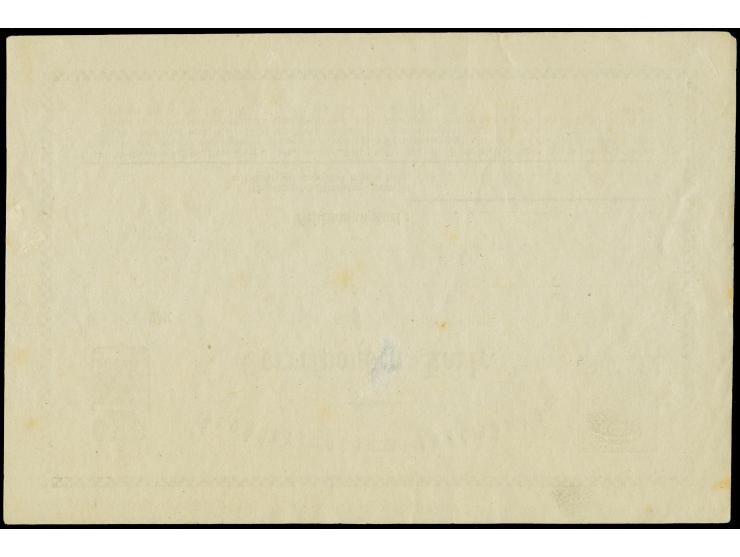 1875, Essay card 6 c. black on white paper. Some minor staining and small thin, still fine and rare.