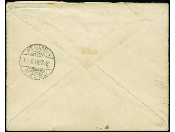 1898/1901, Steilaufdruck 10 Pfennig und Diagonalaufdruck 20 Pfennig je mit Stempel “TSINGTAU KIAUTSCHOU *a 2.11.00” als tarif